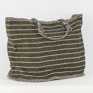 Tote xl with zipper closure jute cotton handmade